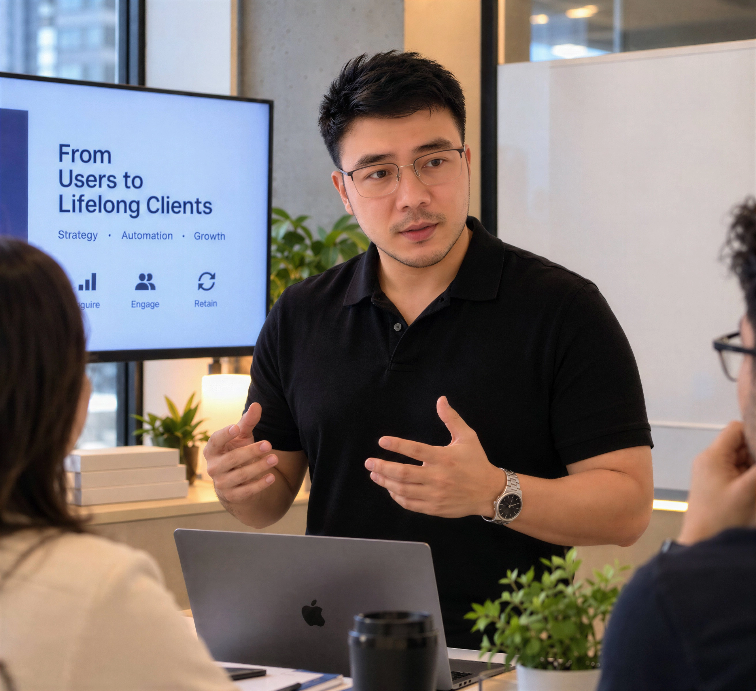 Miguel walking a client team through a lifecycle plan